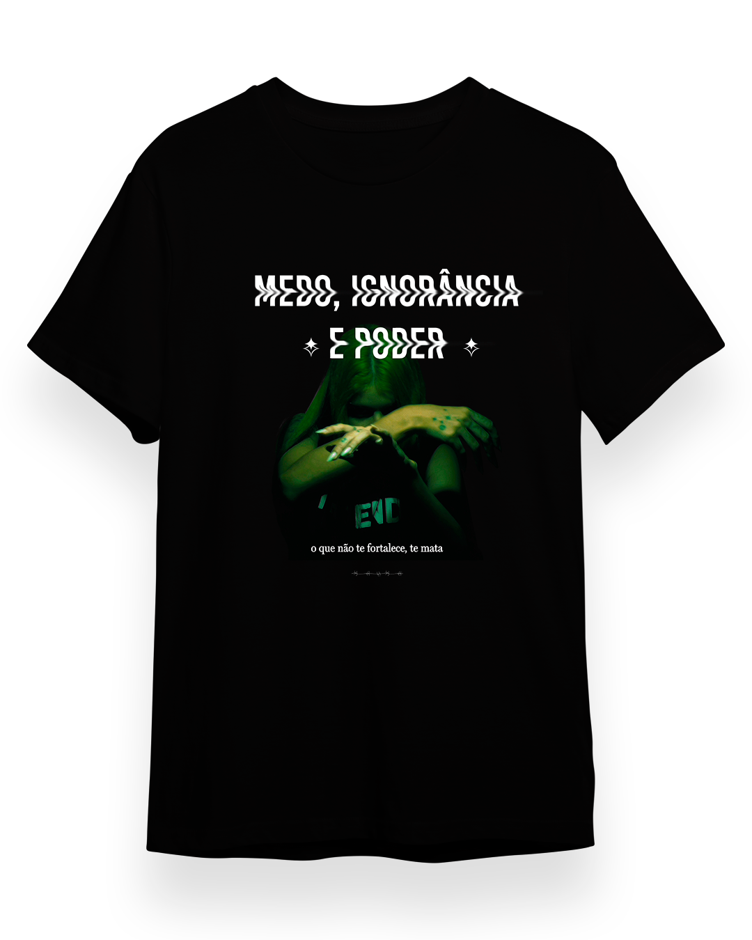 Camiseta Medo, ignorância e poder - Lourandes
